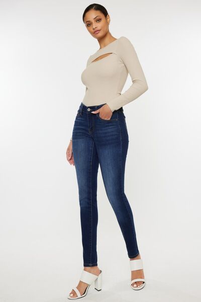 Kancan Mid Rise Gradient Skinny Jeans - Moonlight Boutique