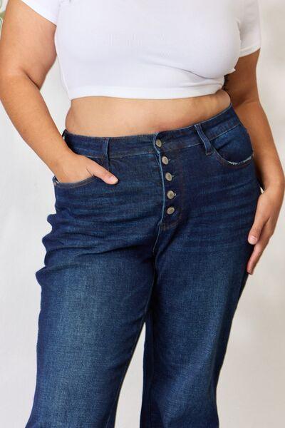 Judy Blue Full Size Button-Fly Straight Jeans - Moonlight Boutique