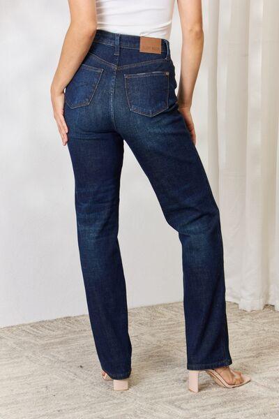 Judy Blue Full Size Button-Fly Straight Jeans - Moonlight Boutique