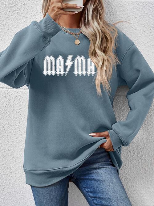 Letter Graphic Dropped Shoulder Sweatshirt - Moonlight Boutique