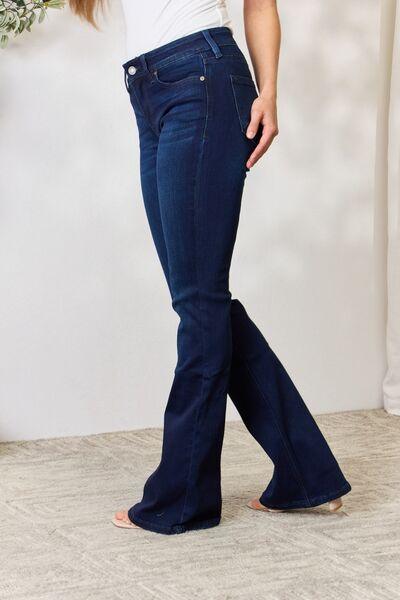 Kancan Full Size Mid Rise Flare Jeans - Moonlight Boutique