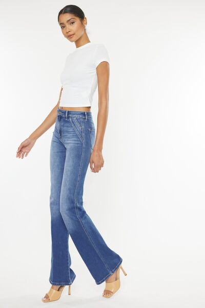 Kancan Ultra High Waist Gradient Flare Jeans - Moonlight Boutique