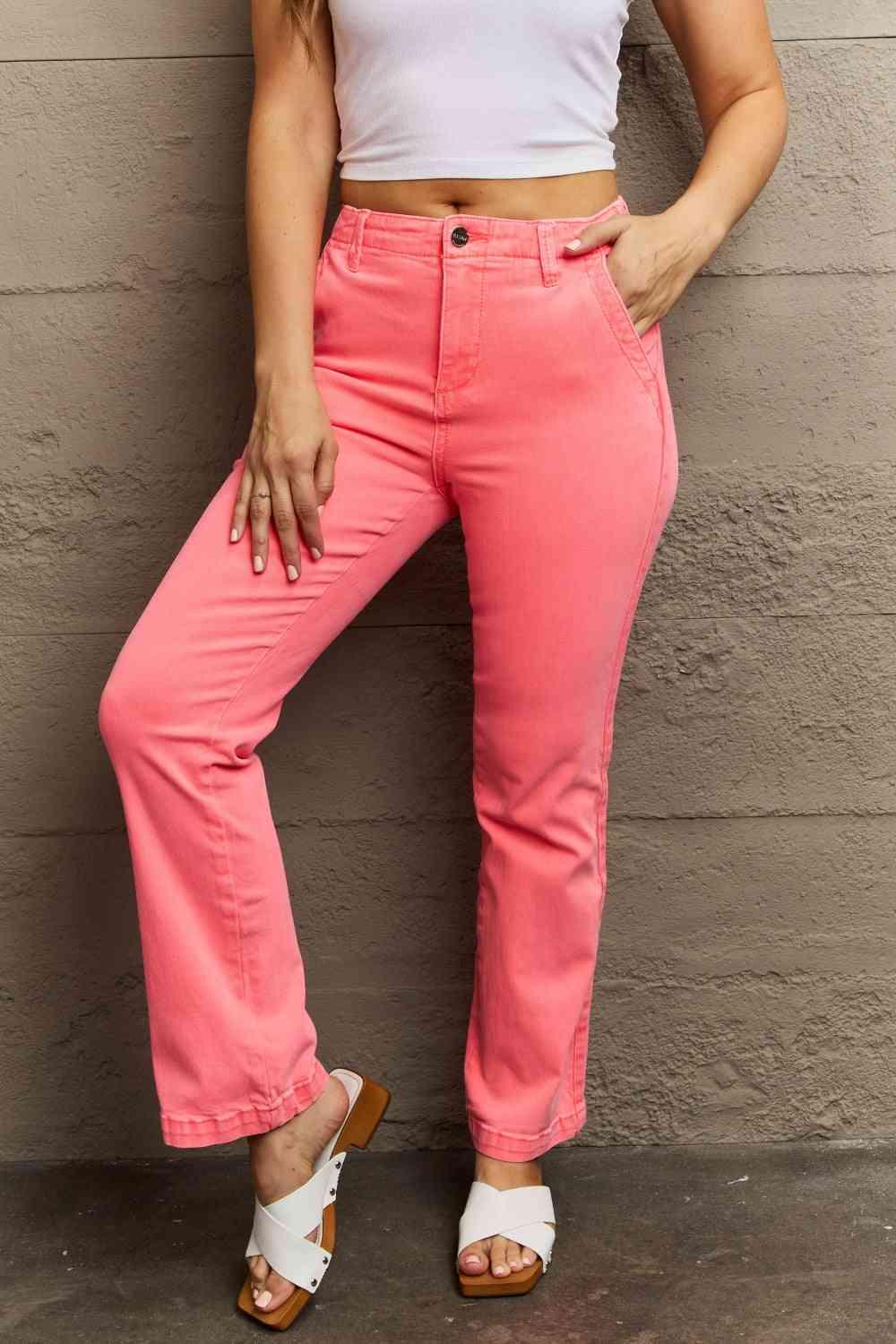 RISEN Kenya Full Size High Waist Side Twill Straight Jeans - Moonlight Boutique