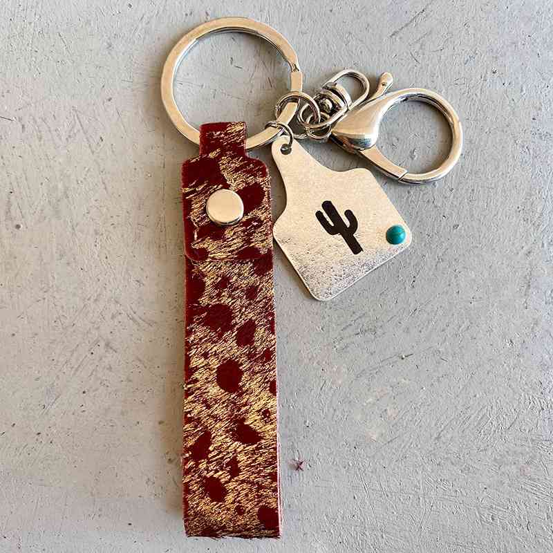 Genuine Leather Alloy Keychain - Moonlight Boutique