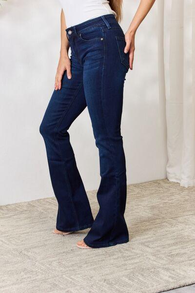 Kancan Full Size Mid Rise Flare Jeans - Moonlight Boutique