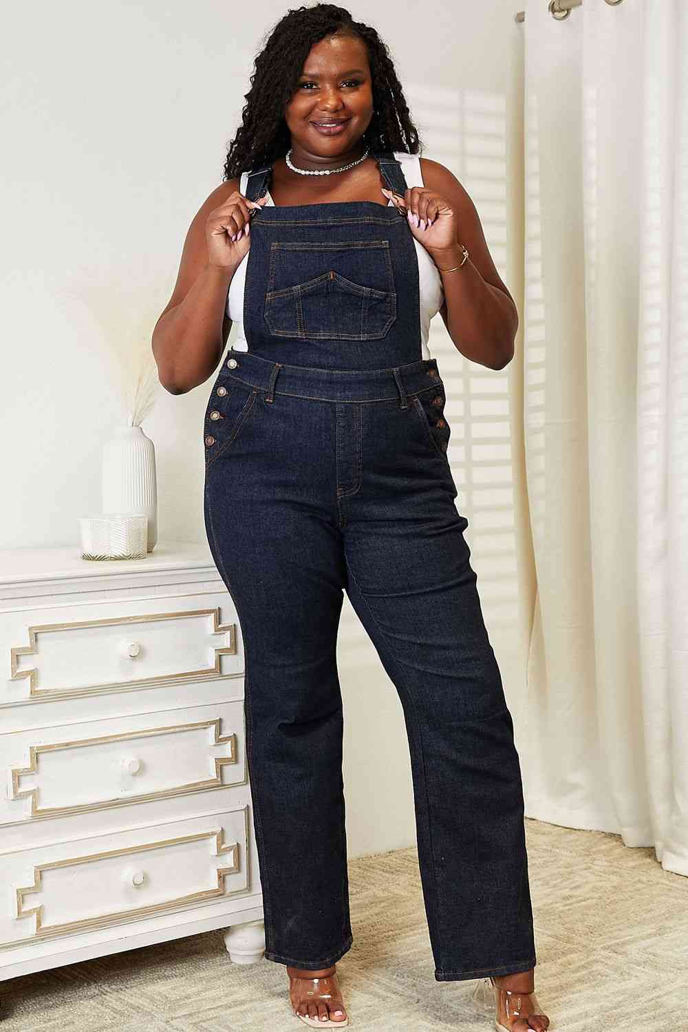 Judy Blue Full Size High Waist Classic Denim Overalls - Moonlight Boutique