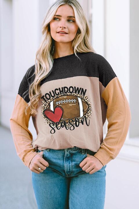 Graphic Round Neck Long Sleeve Sweatshirt - Moonlight Boutique