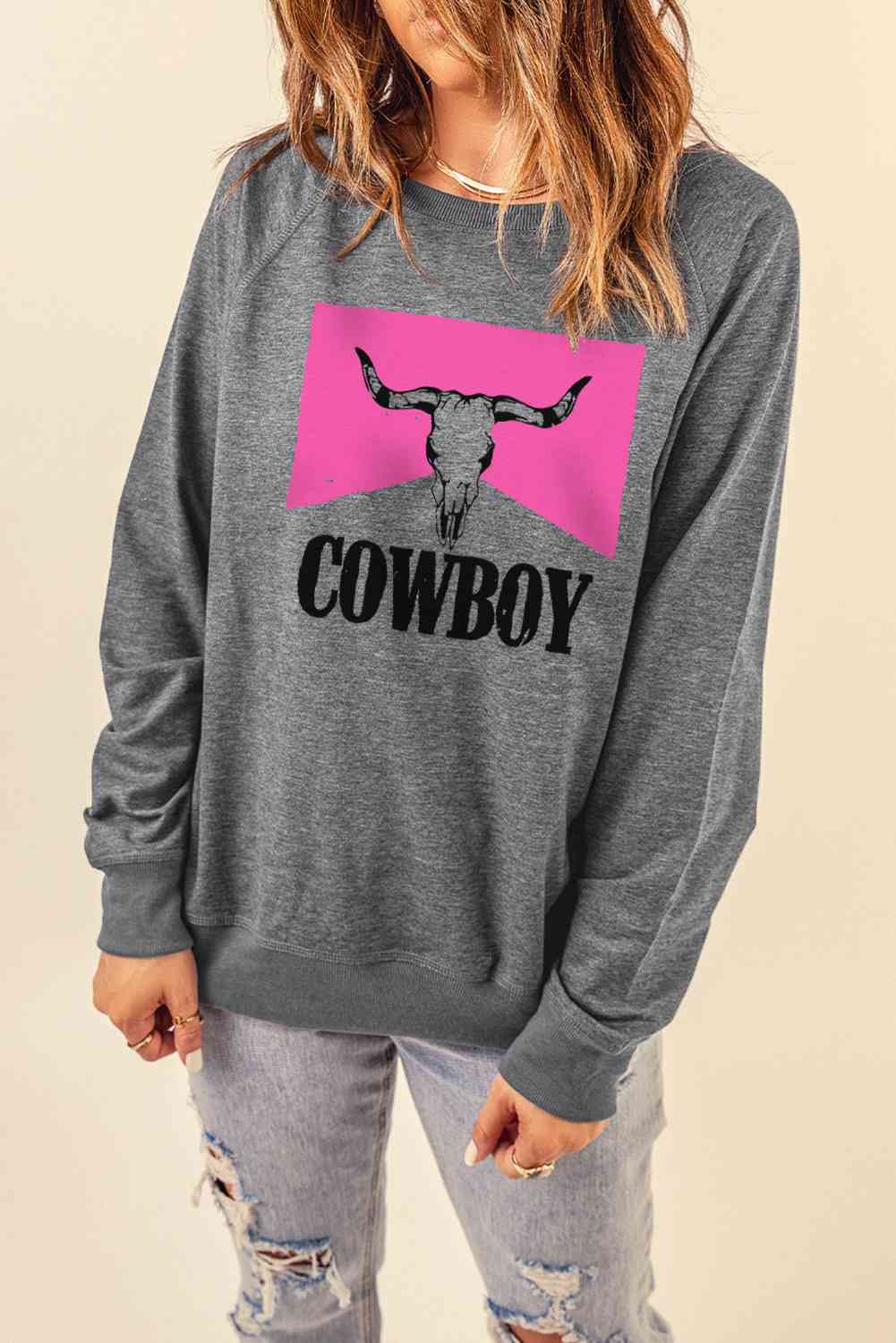 COWBOY Bull Graphic Sweatshirt - Moonlight Boutique