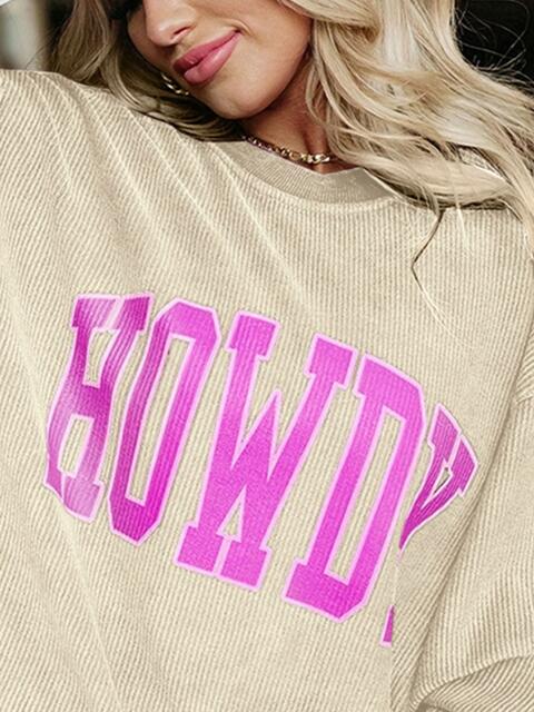 Full Size HOWDY Graphic Round Neck Sweatshirt - Moonlight Boutique