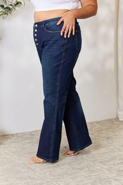 Judy Blue Full Size Button-Fly Straight Jeans - Moonlight Boutique