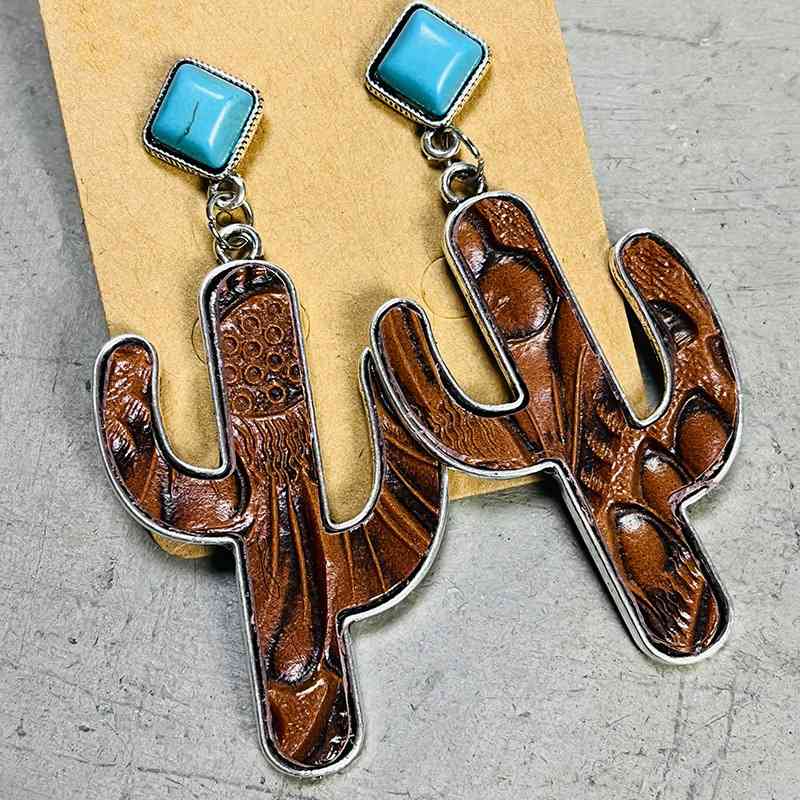 Turquoise Cactus Earrings - Moonlight Boutique