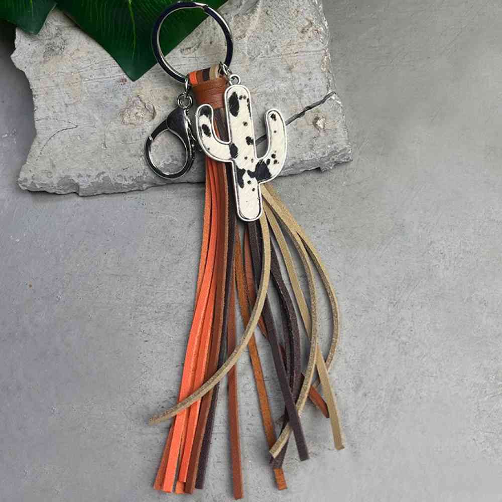 Cactus Keychain with Tassel - Moonlight Boutique