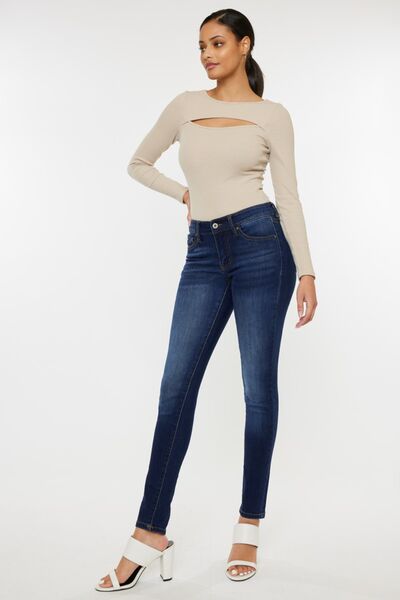 Kancan Mid Rise Gradient Skinny Jeans - Moonlight Boutique