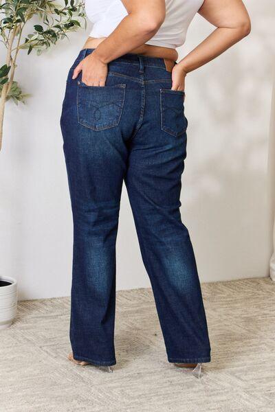 Judy Blue Full Size Button-Fly Straight Jeans - Moonlight Boutique