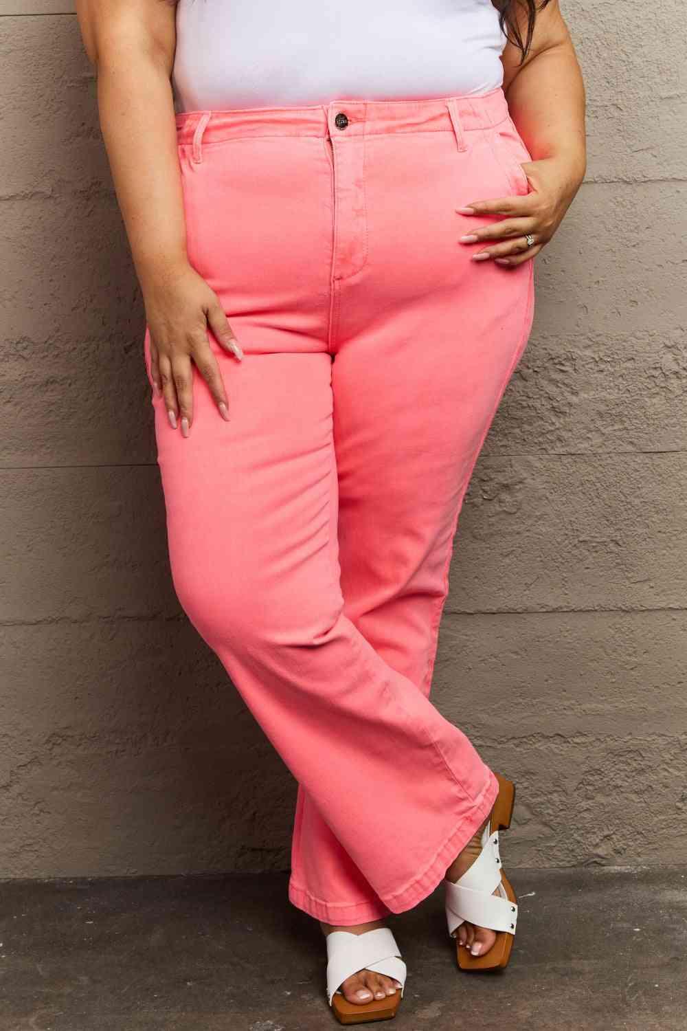 RISEN Kenya Full Size High Waist Side Twill Straight Jeans - Moonlight Boutique