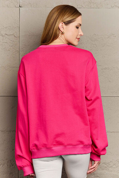 Simply Love Full Size IN MY LOVER ERA Round Neck Sweatshirt - Moonlight Boutique