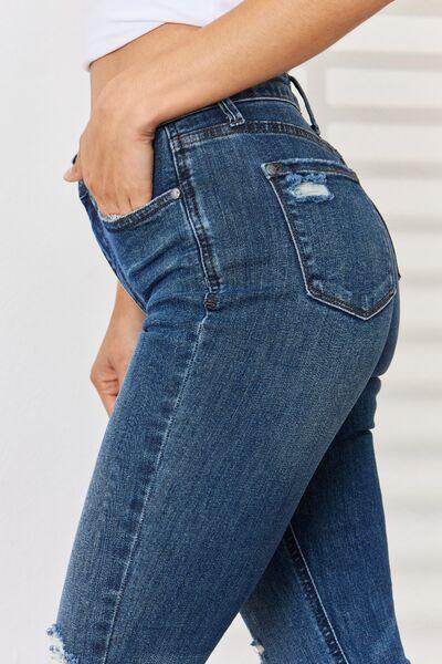 Judy Blue Full Size High Waist Distressed Slim Jeans - Moonlight Boutique