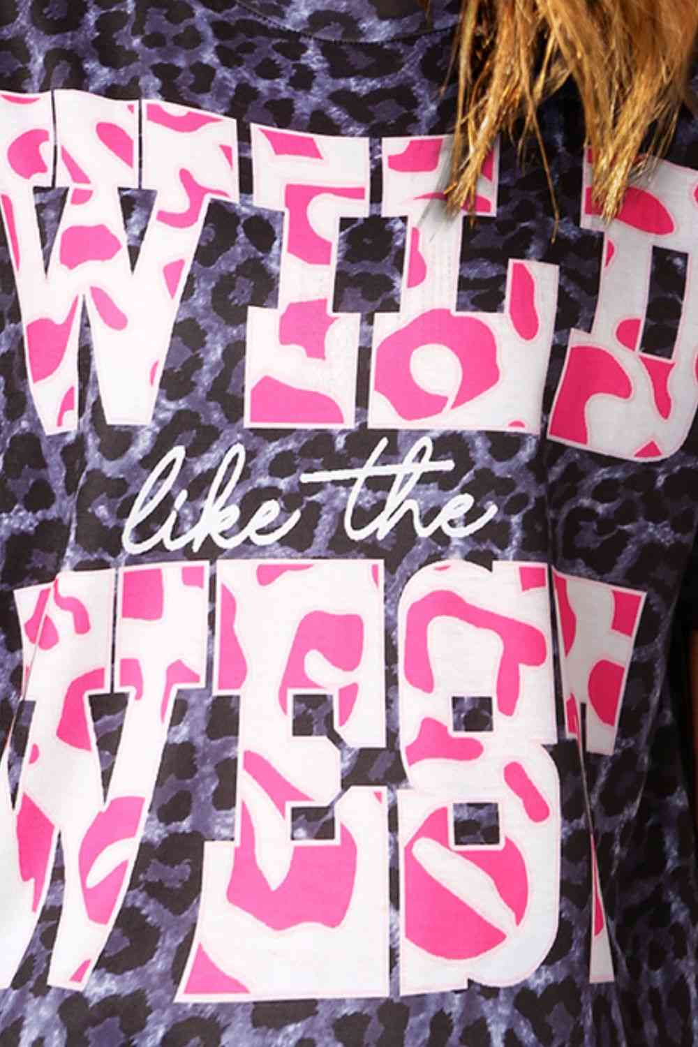 Slogan Graphic Leopard Tee - Moonlight Boutique