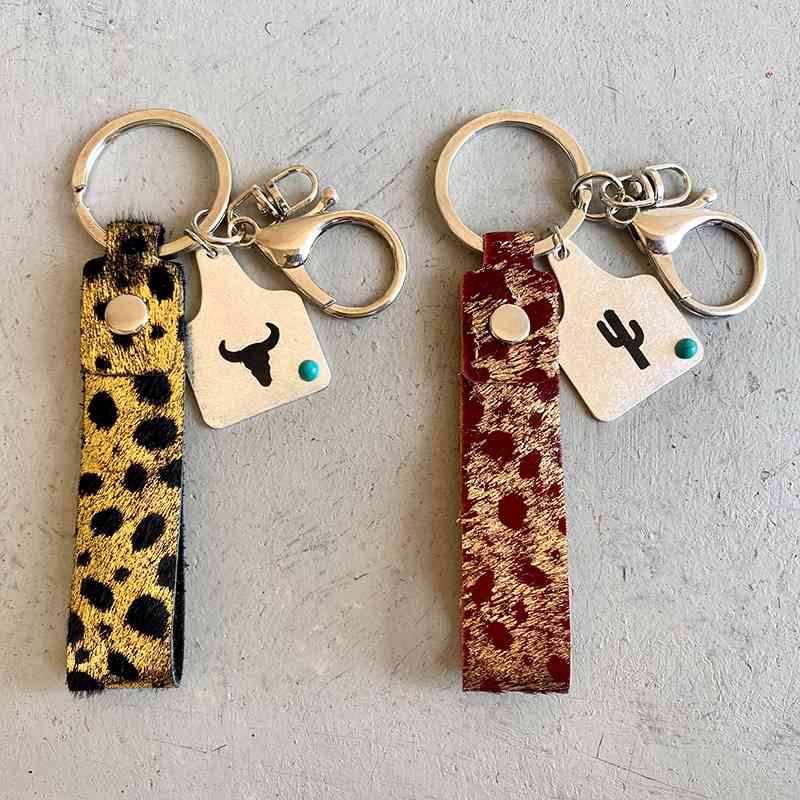 Genuine Leather Alloy Keychain - Moonlight Boutique