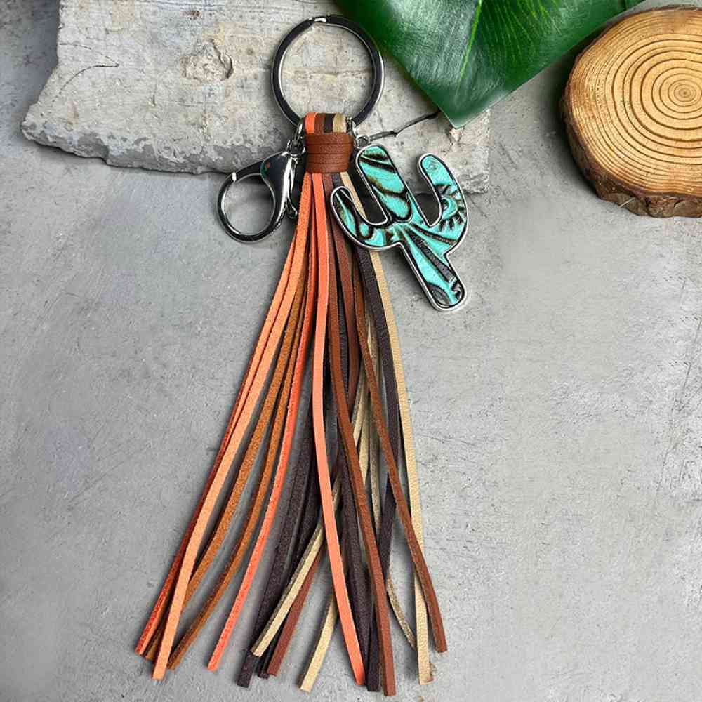 Cactus Keychain with Tassel - Moonlight Boutique