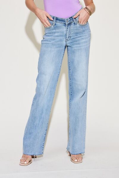 Judy Blue Full Size V Front Waistband Straight Jeans - Moonlight Boutique