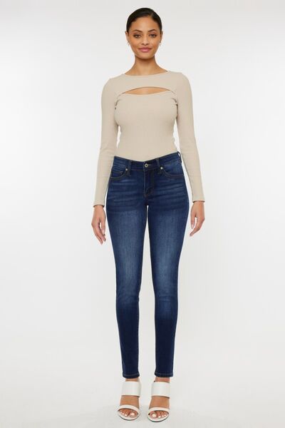 Kancan Mid Rise Gradient Skinny Jeans - Moonlight Boutique