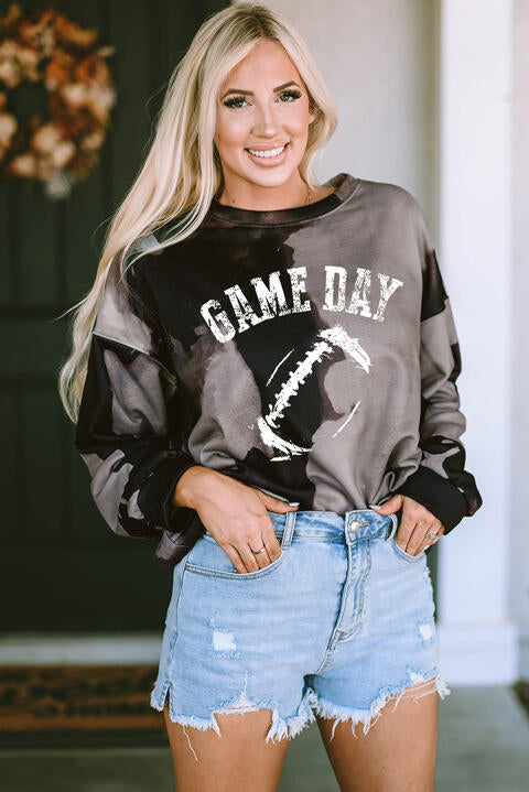 GAME DAY Graphic Tie-dye Sweatshirt - Moonlight Boutique