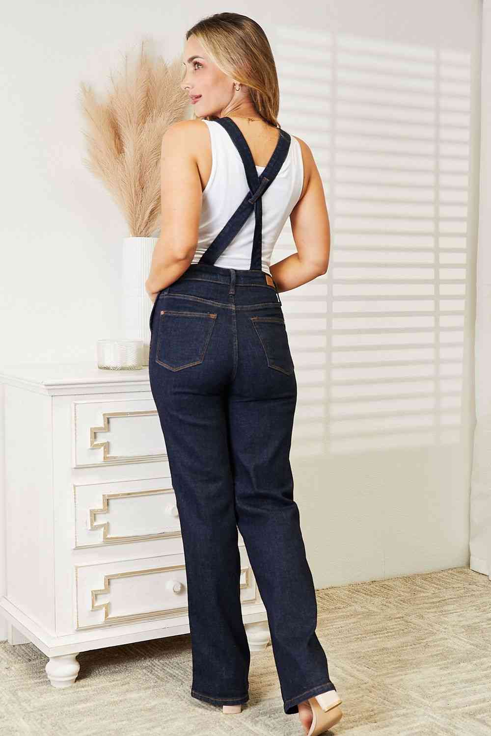 Judy Blue Full Size High Waist Classic Denim Overalls - Moonlight Boutique