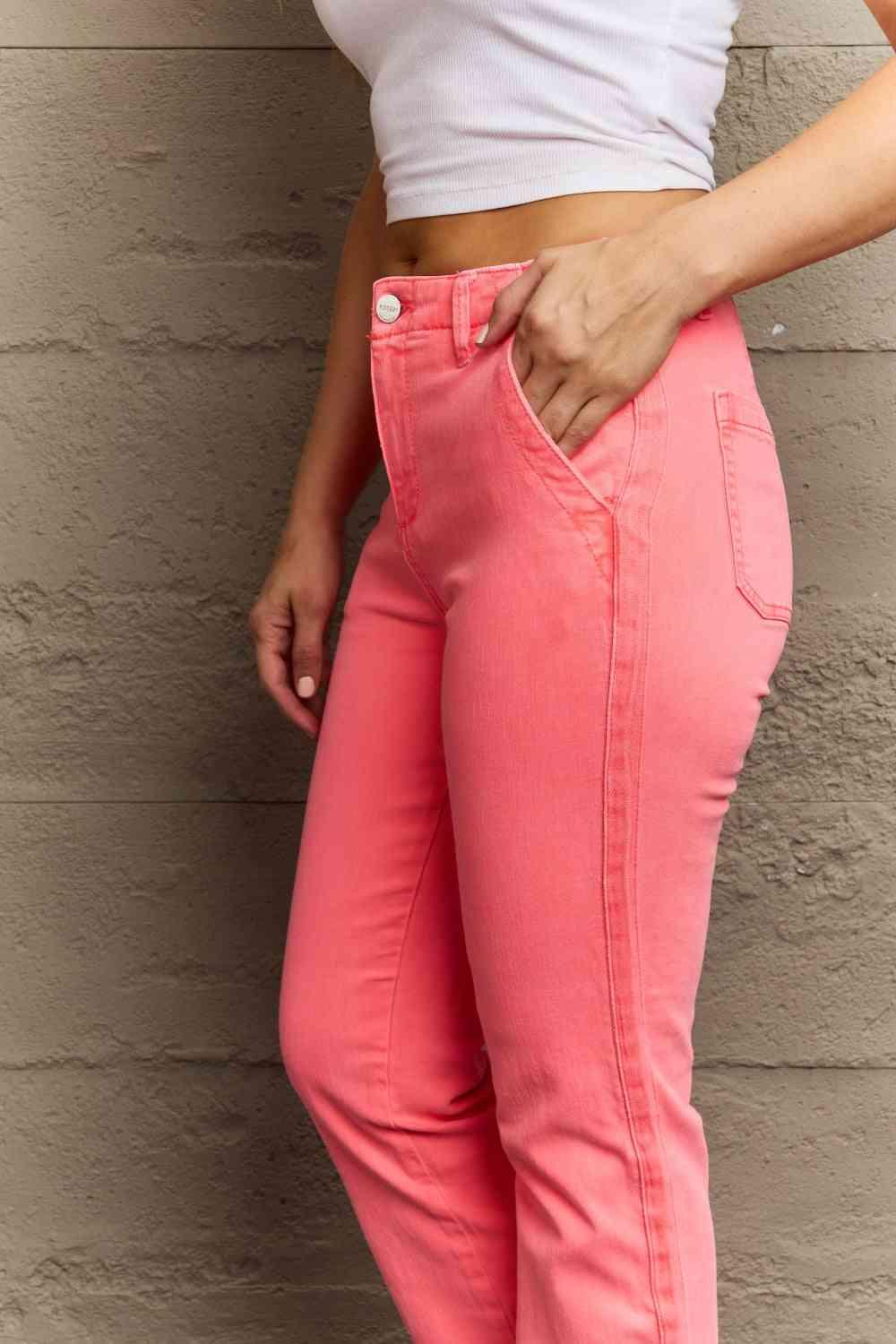 RISEN Kenya Full Size High Waist Side Twill Straight Jeans - Moonlight Boutique