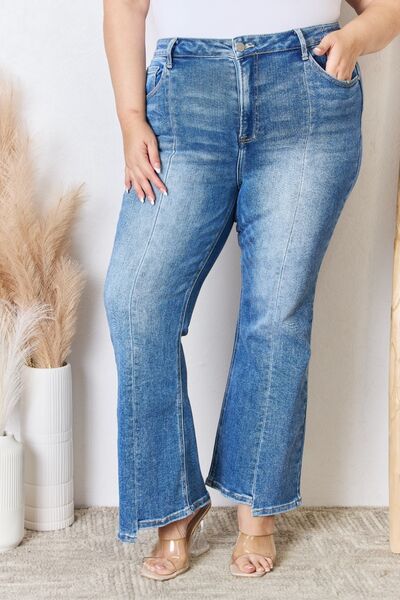 RISEN Full Size High Rise Ankle Flare Jeans - Moonlight Boutique