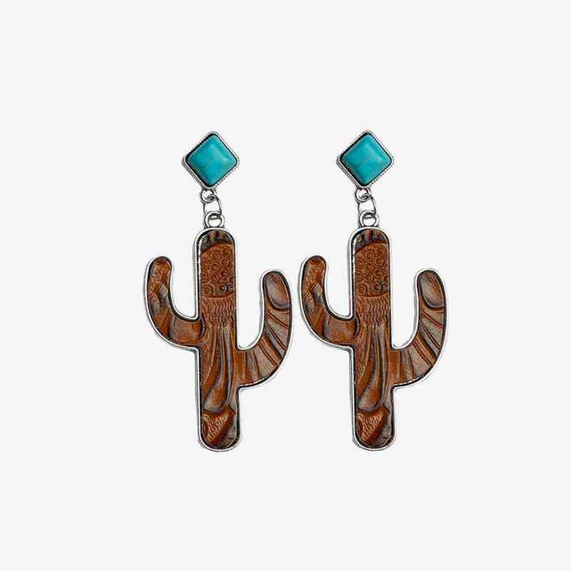 Turquoise Cactus Earrings - Moonlight Boutique